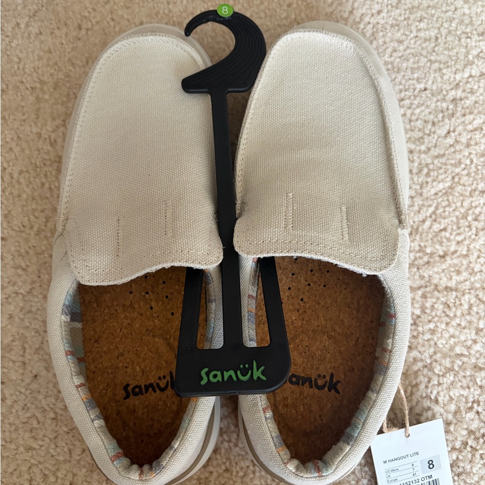 Sanuk Men’s Tan Slip-On Slippers